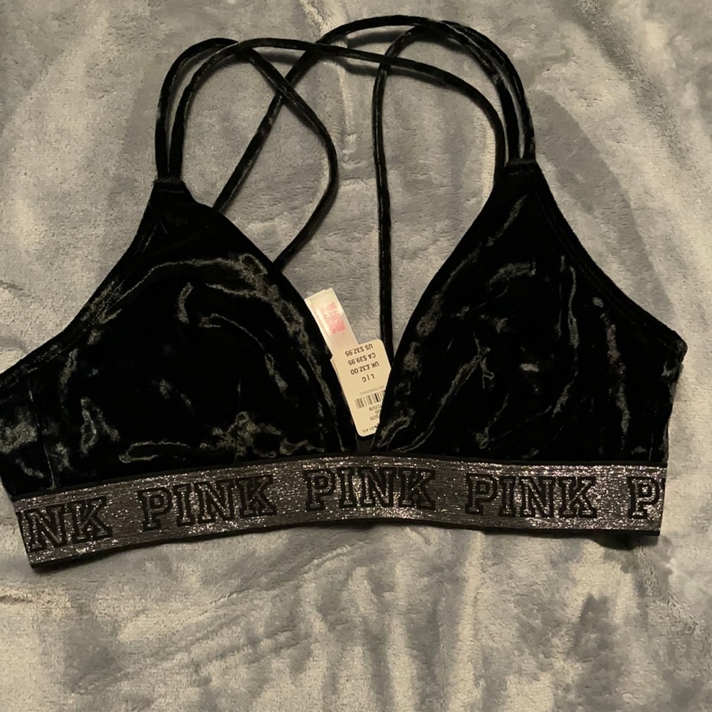 PINK velvet bra - NEW WITH TAGS